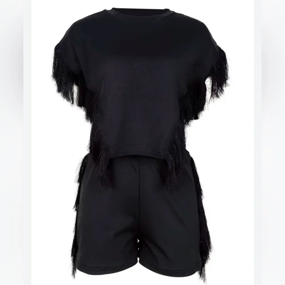 Black‎ Fringe Women's Shorts